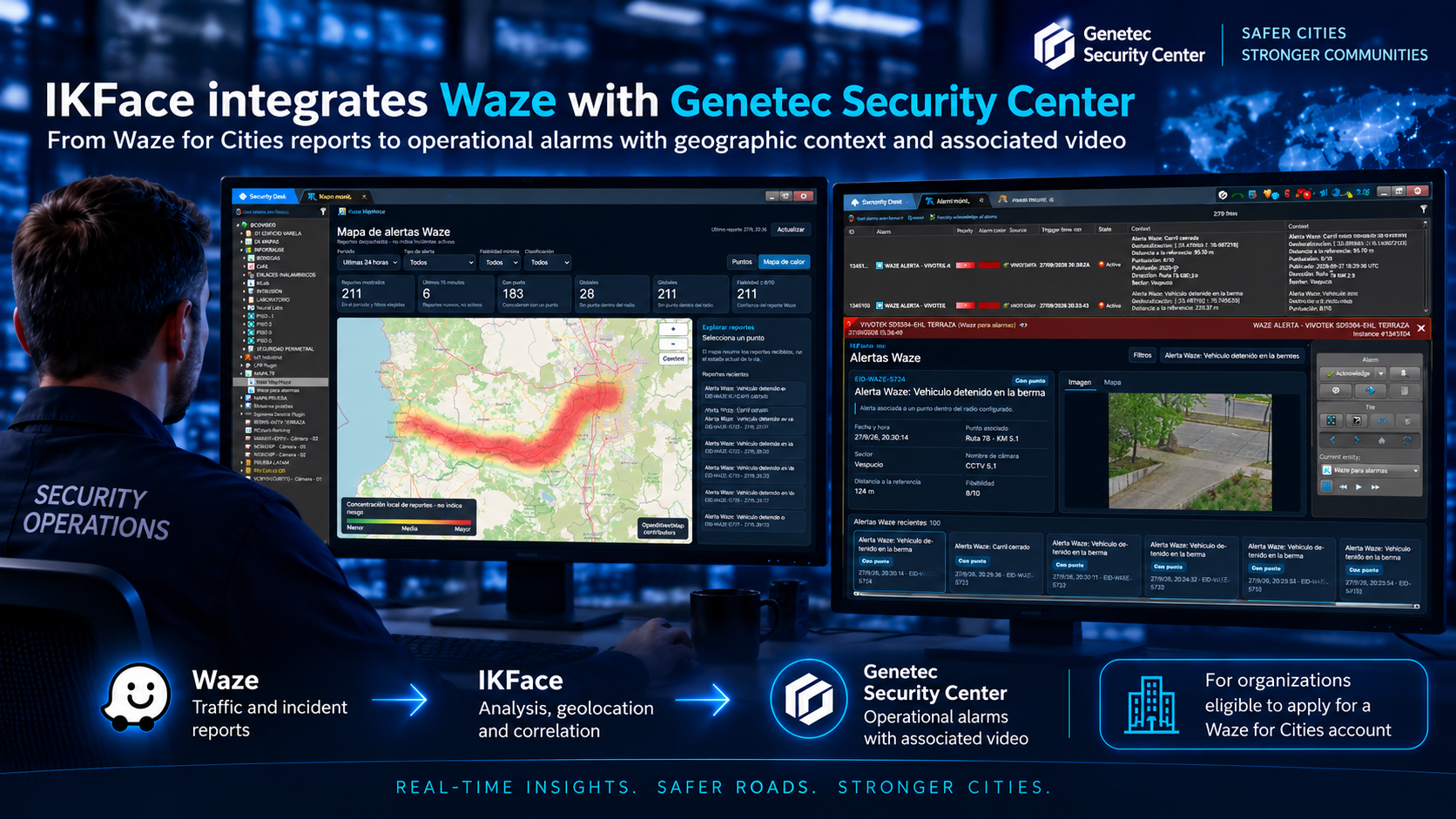 Integration of Waze reports with IKFace and Genetec Security Center