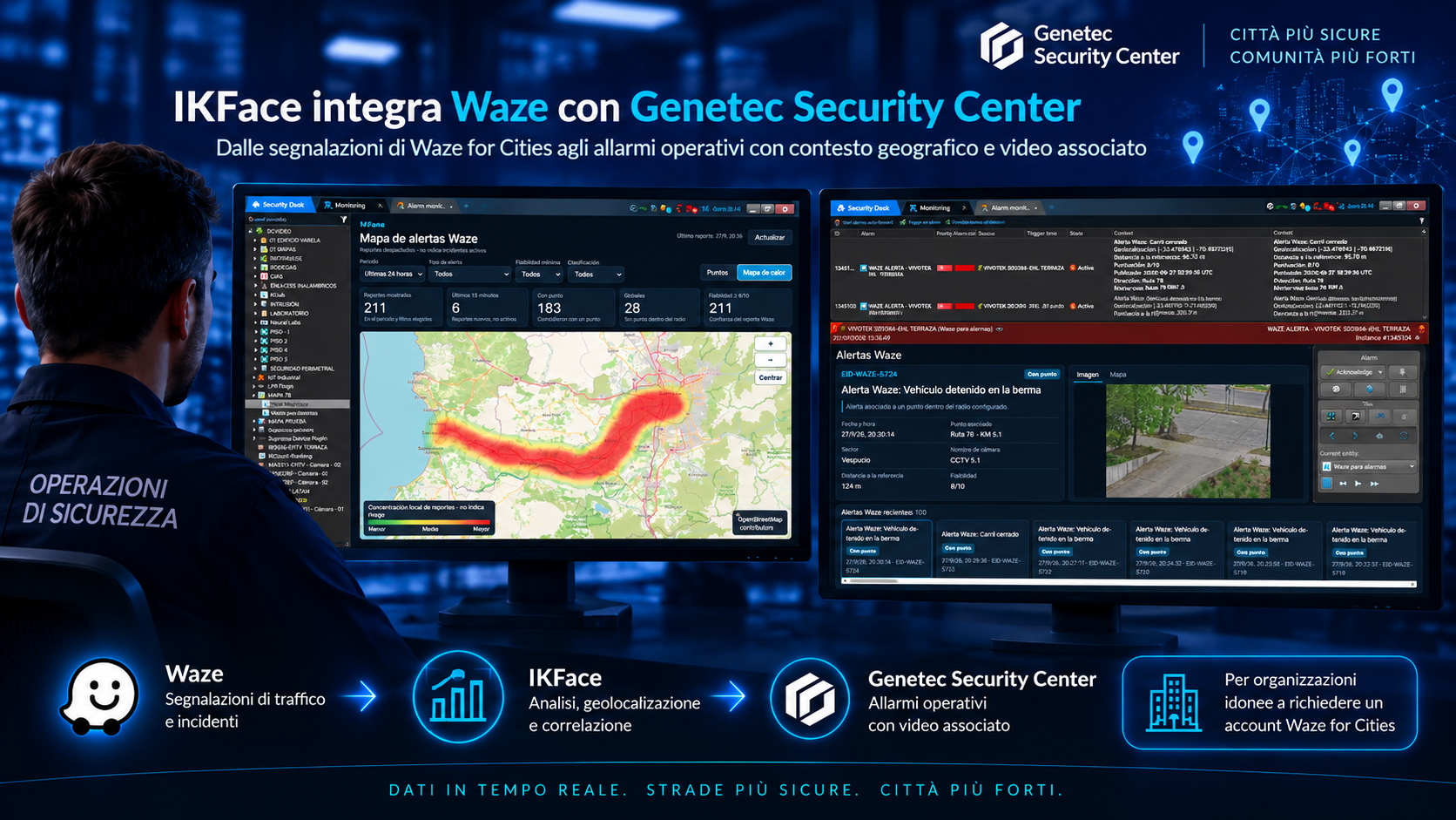 Integrazione delle segnalazioni Waze con IKFace e Genetec Security Center